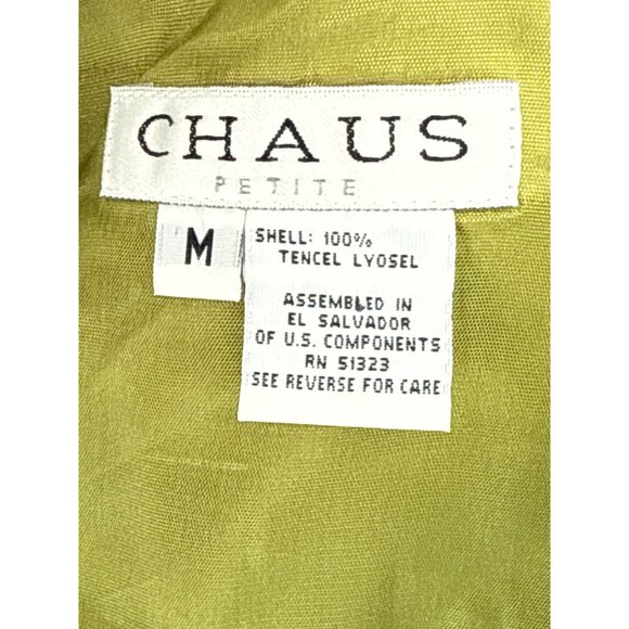 Chaus Petite M Lime‎ Green Double-Breasted Tencel Lyocell Jacket - Picture 6 of 7